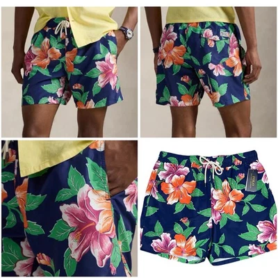 Nuevo Bañador Polo Ralph Lauren Grande Para Hombre Forrado Pantalones Cortos Bolsillos Cordón Foto 1 de 4