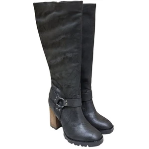 Carlos Santana Mujeres Harley Tacón Bloque Arnés Botas de Montar Talla US 9M Negro - Imagen 1 de 7