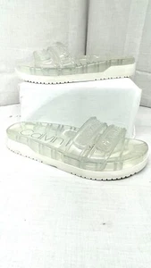 CALVIN KLEIN Clear Jelly PVC Tobi Double Strap Slip-On Sandals Rubber Sole 6 M - Picture 1 of 7