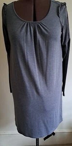 Zara Grey T-shirt Dress, Cotton Casual Long Sleeve, Size Eur L - Picture 1 of 5