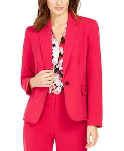 New! NINE WEST ~Size XL~ Women's Notched Collar One-Button Blazer Jacket Red - Picture 1 of 7
