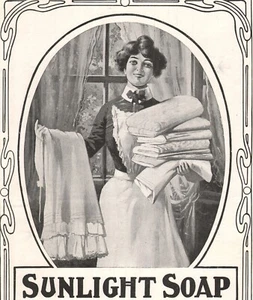 Sunlight Soap Clothes Maid Washer Woman 1903 Antique Print Ad - Picture 1 of 2