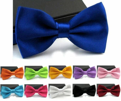 Lot 5PC/10PC/15PC/20PC Men Satin Solid Color Adjustable Wedding Bowtie Bow Tie - Image 1 of 2