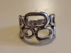 Vintage Lia Sophia Ring versilbert Modernist Größe 6 Nachlass Schmuck geometrisch - Bild 1 von 12