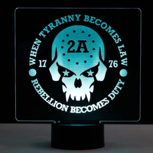 Rebellion Becomes Duty - Letrero retroiluminado patriótico iluminado por LED - Imagen 1 de 5