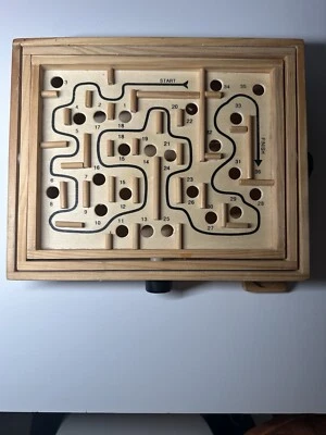 Vintage Wooden Labyrinth Maze Game vintage game. There is no ball. - Image 1 of 4
