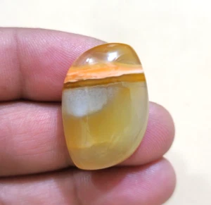 Amazing  A+ Orange Banded Agate Fancy Cabochon 34 Crt Loose Gemstone For Jewelry - Picture 1 of 6