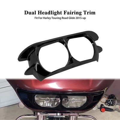 Яркий черный ободок отделки фары подходит для Harley Road Glide 15-22 - Изображение 1 из 4