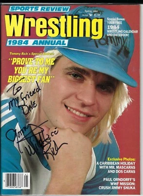 DS121  Wildfire Tommy Rich  Signed Vintage Wrestling Magazine w/COA **BONUS** - Image 1 of 2