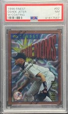 1996 Topps Finest Derek Jeter With Coating #92 PSA 7