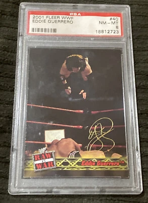 Rare 2001 Fleer WWF #40 Eddie Guerrero PSA 8 Rookie Low POP  W Only 1 Higher! - Image 1 of 2