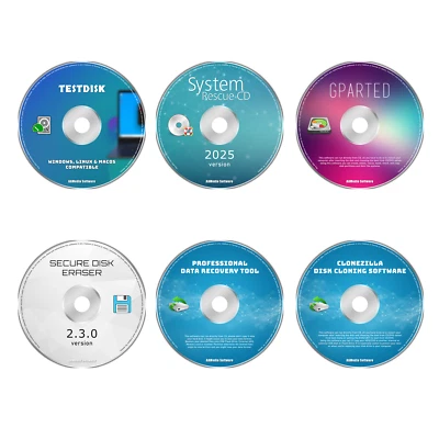 6 Datenrettung, Wiederherstellung, Sicherung und Löschung Software Sammlung CD DVD - Bild 1 von 2