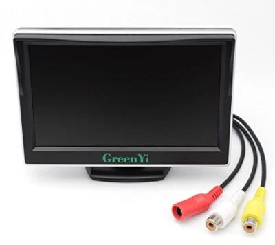 5" AHD Backup Camera Monitor TFT LCD Two Video Inputs Rear View Dual Brackets - Image 1 of 3