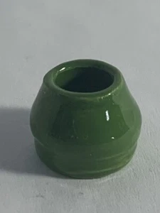 Stoneware Vase 1:12 Scale Dollhouse Miniature Green Jug Jar Planter Hand Thrown - Picture 1 of 6