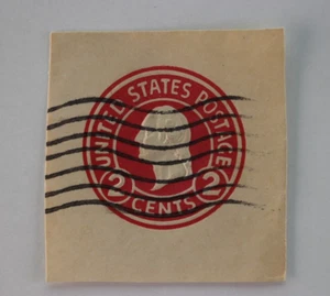 US Postage Cut Square George Washington 2c red cancelled dye 3 u429b - Picture 1 of 2
