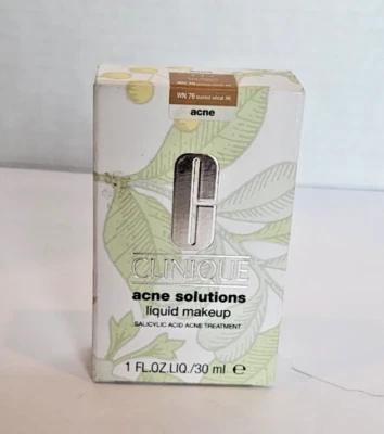 CLINIQUE Acne Solutions Liquid Makeup Foundation 1 oz, WN 76 TOASTED WHEAT, NIB - Image 1 of 4