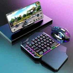 T19 single handed keyboard wired keyboard gaming luminous - Picture 1 of 7