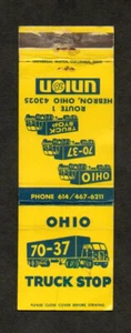 Ohio 70-37 Truck Stop Union 76 Hebron OH Vintage Front Strike Matchbook Cover - Picture 1 of 2
