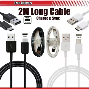 Nuevo cable de sincronización de datos USB tipo C 3.1 de 2 m de largo para todos los teléfonos móviles del Reino Unido - Imagen 1 de 14