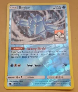TARJETA PROMOCIONAL POKEMON LEAGUE - INVASIÓN CARMESÍ - REGICE 28/111 (REV HOLO) CASI NUEVA - Imagen 1 de 1