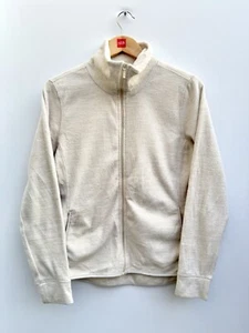 Old Navy Sweater Cream Full Zip Fleece Pockets Walking Warm Womens Size Medium - Picture 1 of 11