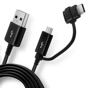 Câble micro-USB / USB type-C vers USB 2 en 1 1.5m Original Samsung - Noir - Photo 1/5