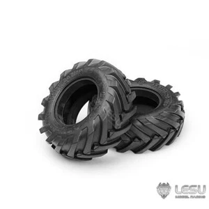 1Pair Rubber Tire Tyre for LESU 1/14 RC Hydraulic Loader 6MDX Dump AOUE Truck - Imagen 1 de 5