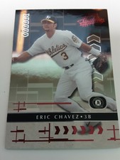 2001 Playoff Absolute Memorabilia #81 Eric Chavez Oakland Athletics Card