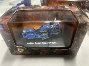 1929 1/32 Scale Indian Scout Racer Blue Motorcycle Model NewRay - Picture 1 of 4