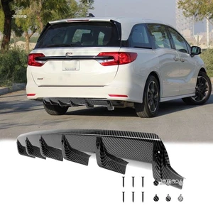Carbon Fiber Rear Lip Bumper Diffuser Splitter 6 Fins Body Kit For Honda Odyssey - Picture 1 of 15