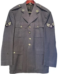 Uniforme de vestir de la Fuerza Aérea 37R Chaqueta Azul Militar Hombres USAF De colección - Imagen 1 de 10