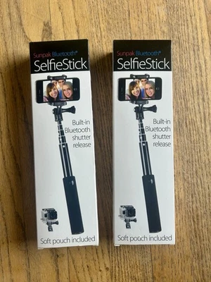 Sunpak Selfie Stick Bluetooth SOFT POUCH INLCUDED 2-PACK (NIB) - Image 1 of 2