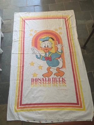 Vintage 70s Disney Donald Duck Single Bedding Set Duvet Cover  - Image 1 of 4