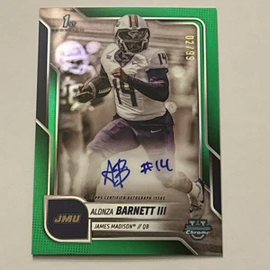 2025 Bowman Chrome U Football Alonza Barnett III Auto Green Refractor 02/99 - Bild 1 von 2