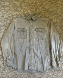 Pendleton Denim Button Up Shirt Men's Size Large Gray Long Sleeve 100% Cotton - Picture 1 of 12