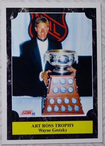 WAYNE GRETZKY 1991 SCORE #427 AMERICAN ART ROSS TROPHY LOS ANGELES KINGS CARD - Picture 1 of 2