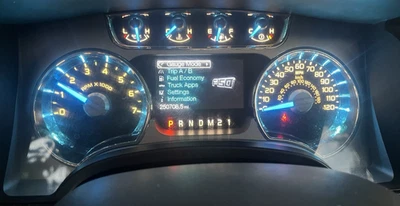 Ford F150 2013 velocímetro en clúster odómetro medidores platino probado 250708 millas Foto 1 de 4