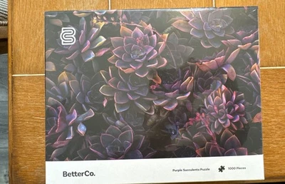 NIB BetterCo “Purple Succulents” 1000 Piece Puzzle Assembled Size 27.5 X 20 - Image 1 of 4