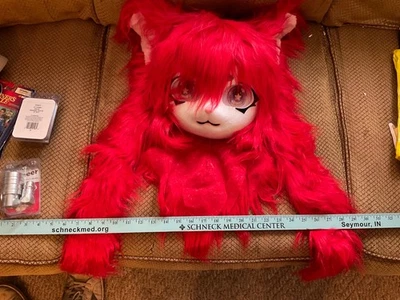 Hecho a mano Fursuit Cabeza Kigurumi Kig Peluche Máscara Cos Pata Base Tocado Foto 1 de 4