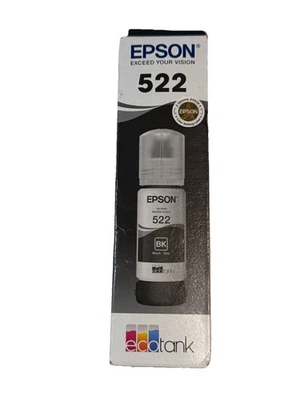 Botella de tinta negra Epson 522 EcoTank genuina nueva sellada caducidad 29-07 Foto 1 de 3