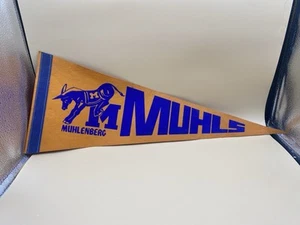 VINTAGE MUHLENBERG UNIVERSITY PENNANT BANNER Mules 24" Pennsylvania. - Picture 1 of 2