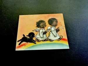 1 Tarjeta de Felicitación de Navidad Charlot Byj de Colección Lindo Ángel Molesto por Tirar de Ovejas Negras - Imagen 1 de 4