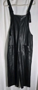 Zara Faux Leather Overalls Jumpsuit Small - Picture 1 of 5