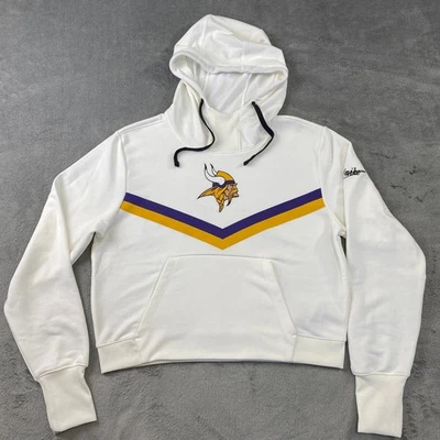 Nike Dri-Fit NFL Minnesota Vikings White Purple Gold Chevron Hoodie Sweatshirt M - Image 1 of 4