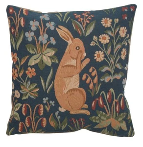 Medieval Rabbit Standing Throw Pillow Cover | 14x14 in Tapestry Cushion Cover - Picture 1 of 11