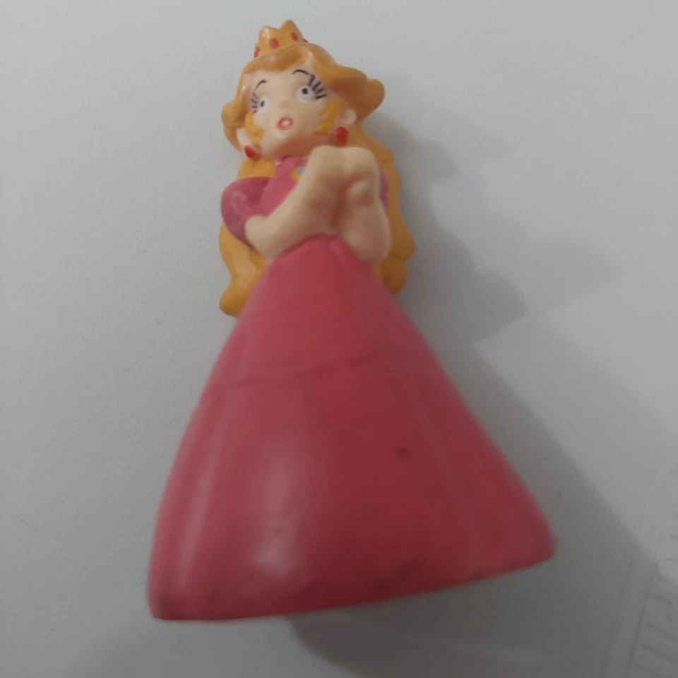 Vintage 1989 Princess Peach Applause PVC Brinquedo/Topper de Bolo - Super Mario Bros. - Imagem 1 de 3