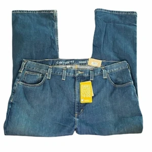 NWT Carhartt Rugged Flex Relaxed Straight Line Jeans 44x30 Mens Medium Wash - Picture 1 of 7