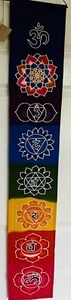 Chakra 7 Symbol Wall Hanging Drop Banner Yoga Lotus Meditation Rainbow 183x35cm - Picture 1 of 2