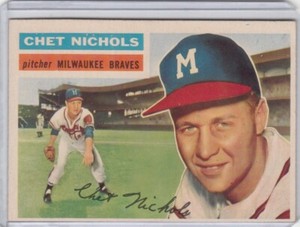1956 Topps Baseball Card #278 Chet Nichols Milwaukee Braves  - ExMt