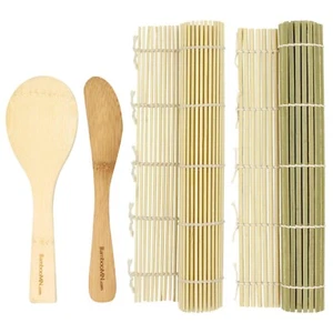BambooMN Brand - Sushi Rolling Kit - 2x rolling mats, 1x rice paddle, 1x spreade - Picture 1 of 13